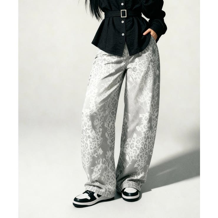 ヒョウ柄 ワイドカーブデニムパンツ | VIVID LADY | 詳細画像5 