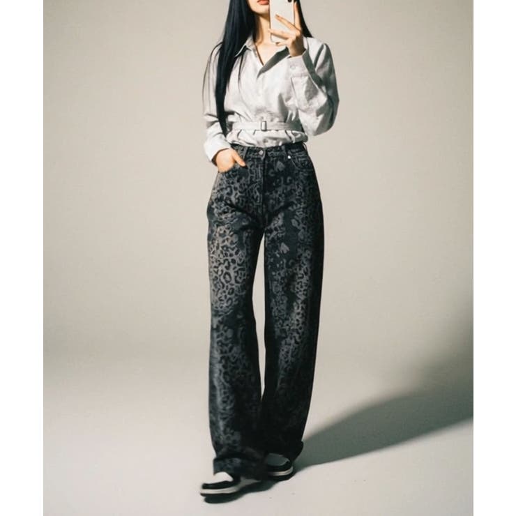 ヒョウ柄 ワイドカーブデニムパンツ | VIVID LADY | 詳細画像9 
