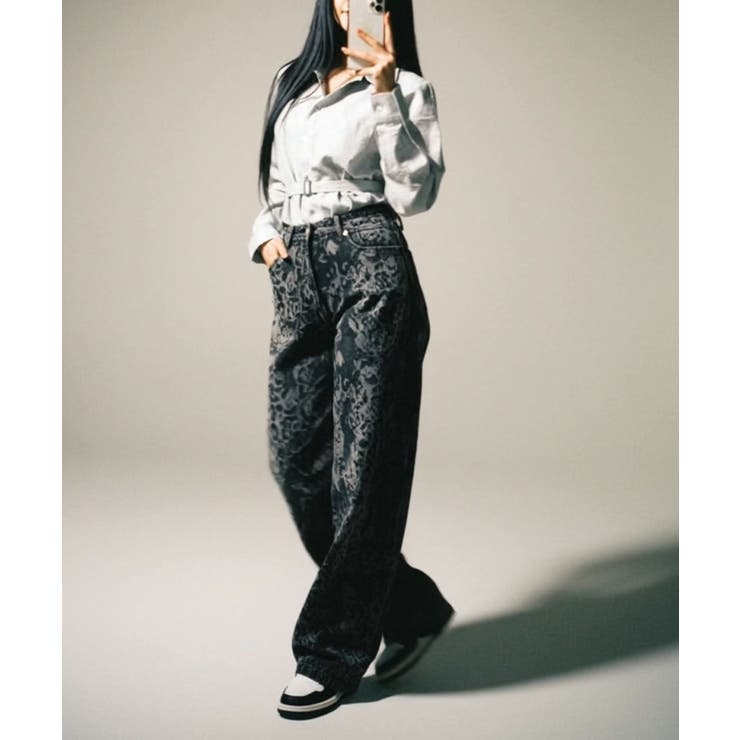 ヒョウ柄 ワイドカーブデニムパンツ | VIVID LADY | 詳細画像10 