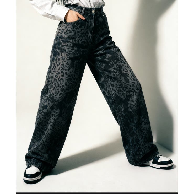 ヒョウ柄 ワイドカーブデニムパンツ | VIVID LADY | 詳細画像12 