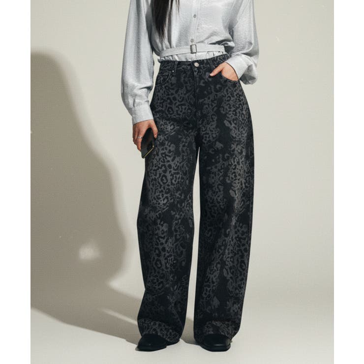 ヒョウ柄 ワイドカーブデニムパンツ | VIVID LADY | 詳細画像13 