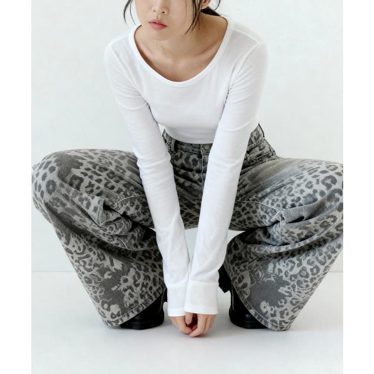 ヒョウ柄 ワイドカーブデニムパンツ | VIVID LADY | 詳細画像14 