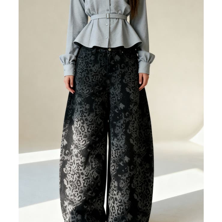 ヒョウ柄 ワイドカーブデニムパンツ | VIVID LADY | 詳細画像16 