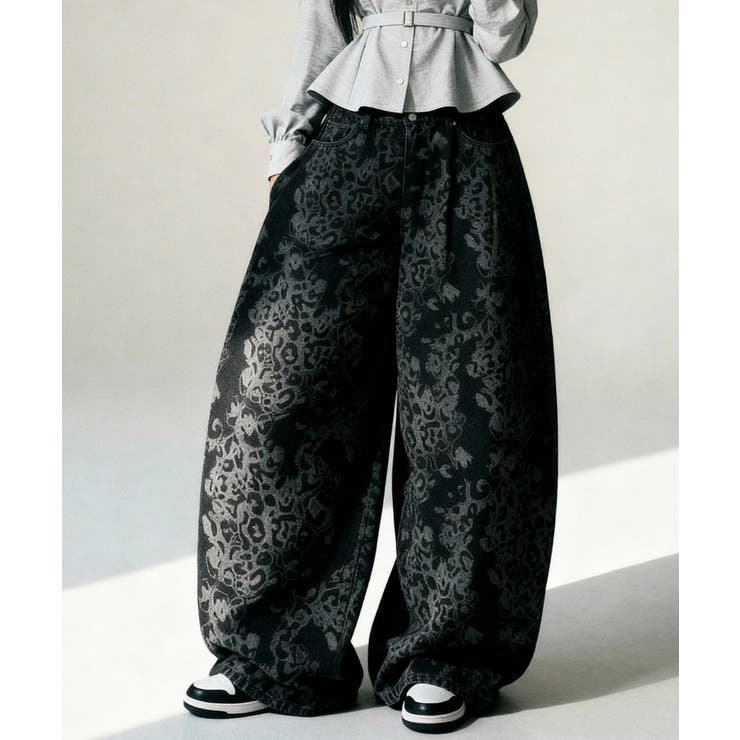 ヒョウ柄 ワイドカーブデニムパンツ | VIVID LADY | 詳細画像17 