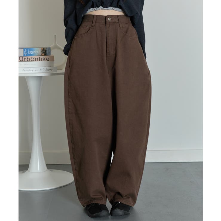 ブラウン | ノンウォッシュ ボリュームカーブデニム | VIVID LADY