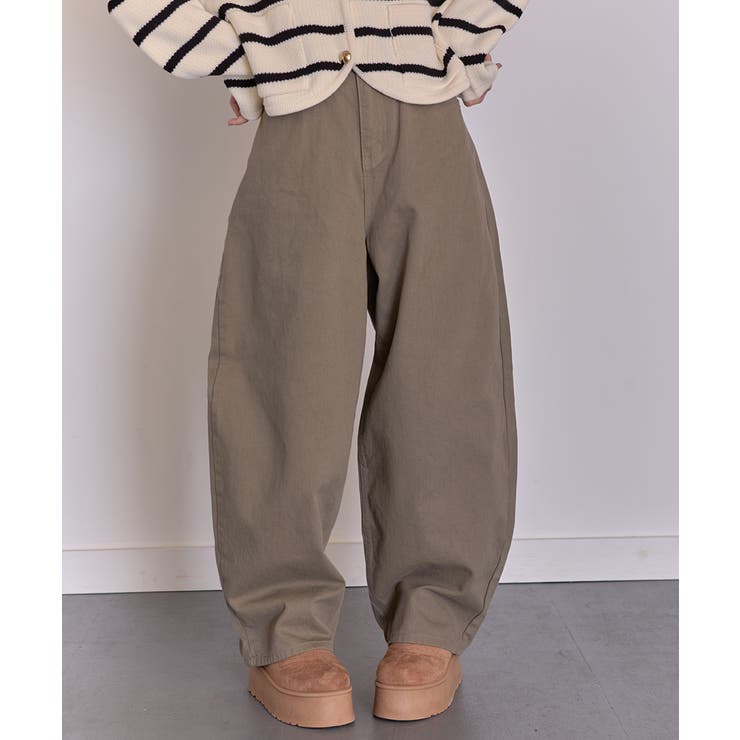 グレイッシュベージュ | ノンウォッシュ ボリュームカーブデニム | VIVID LADY