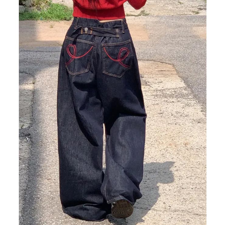 ウエスト調整可能 カーブワイドデニムパンツ | VIVID LADY | 詳細画像17 