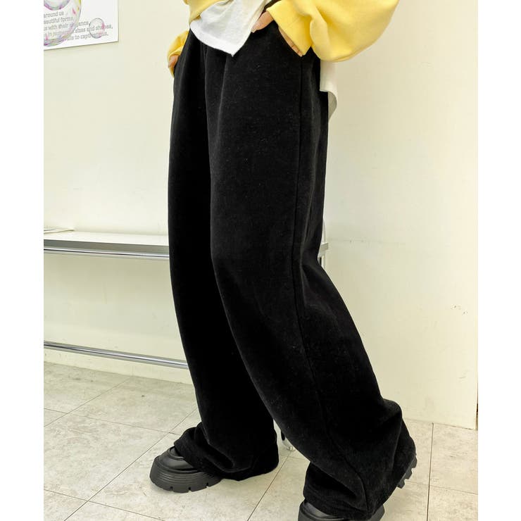 裏起毛 ワイドパンツ スウェットパンツ[品番：KH000015178