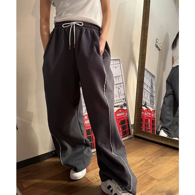 裏起毛 ワイドパンツ スウェットパンツ[品番：KH000015178