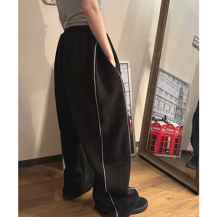 送料無料 いくらから 裏起毛 ワイドパンツ スウェットパンツ[品番：KH000015178 パンツ