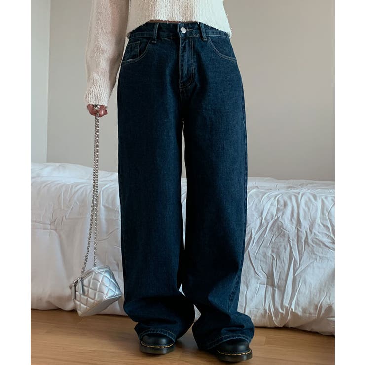 後ろポイントワイドデニムパンツ レディース ジーンズ | VIVID LADY | 詳細画像9 