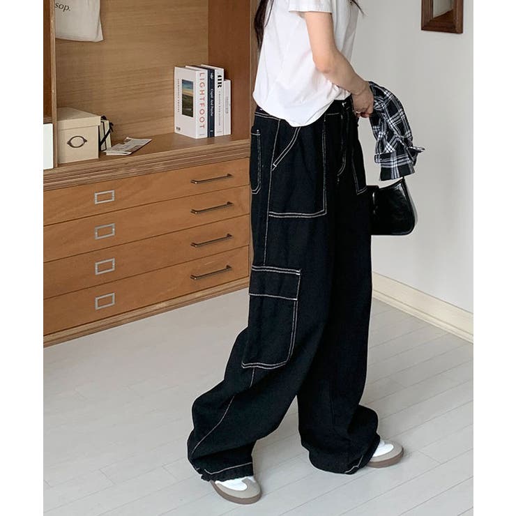 ドローストリング レトロ デニムパンツ 2色 ジーンズ nr6544 108230_db05.jpg?20230909071212