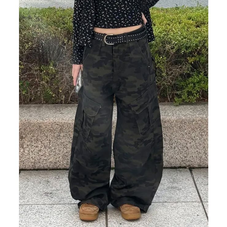 ワイドシルエット カーブデニムカーゴパンツ | VIVID LADY | 詳細画像1 