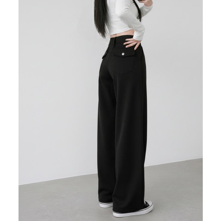 ブラック | ワイドストレートデニムパンツ | VIVID LADY