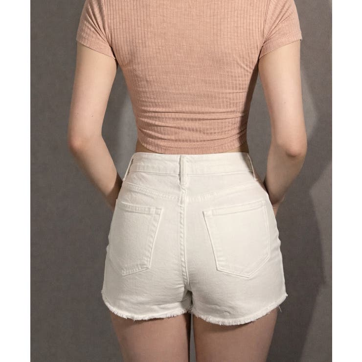 ヴィンテージライク ダメージフリンジデニムショートパンツ | VIVID LADY | 詳細画像2 