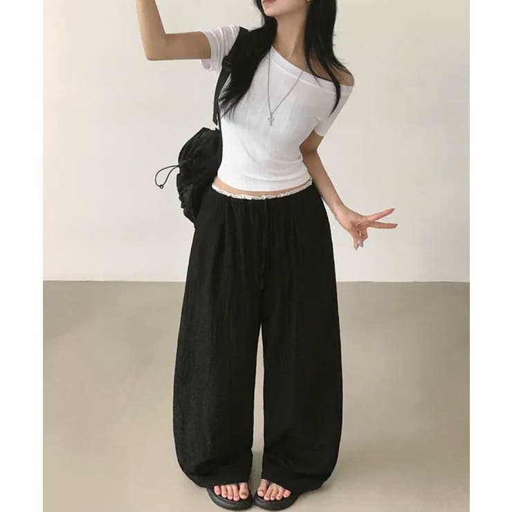ダブルウエスト フリルワイドパンツ | VIVID LADY | 詳細画像6 
