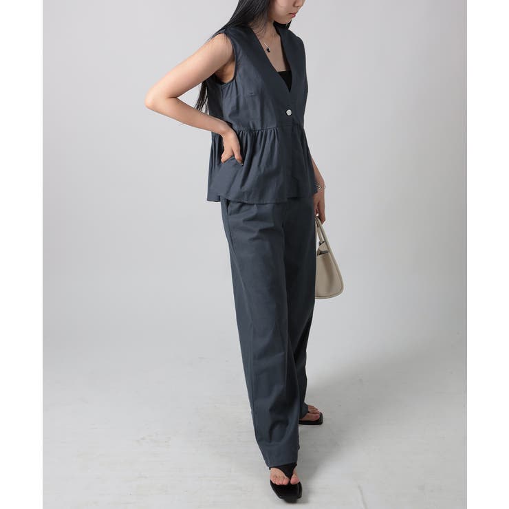 ペプラムベスト&ワイドパンツ セットアップ | VIVID LADY | 詳細画像34 