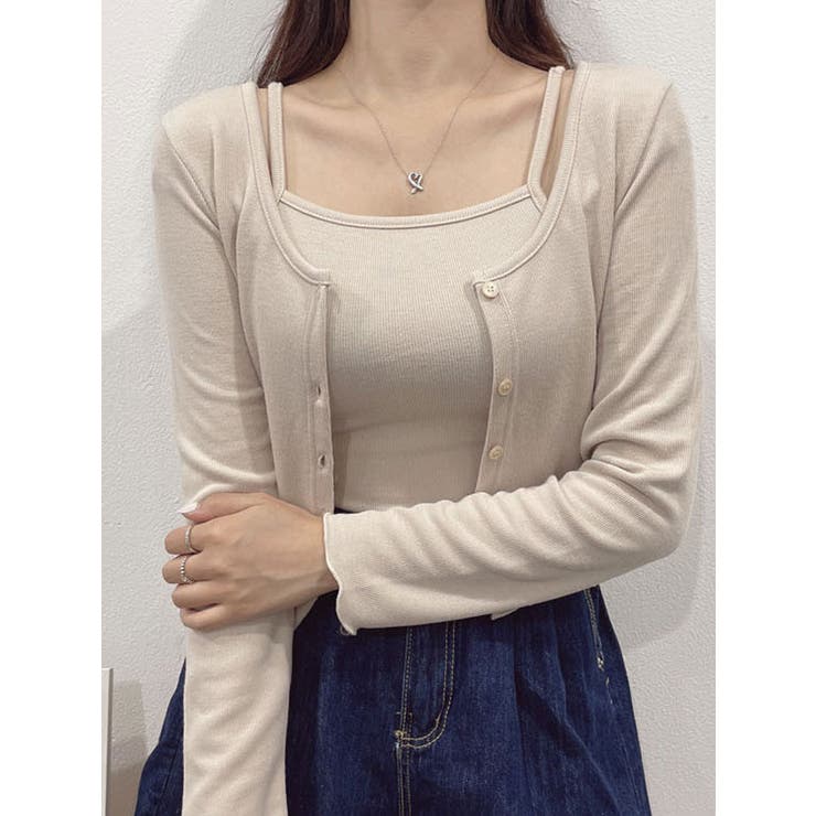 Light Fur Midi カーディガンとLight Fur ビスチェセット