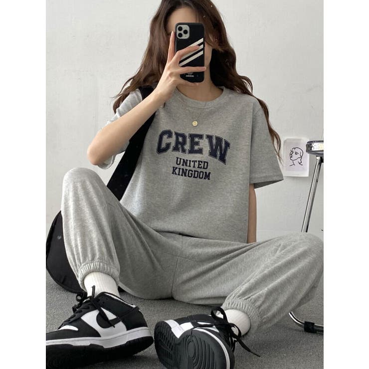 ロゴ入り半袖tシャツ+パンツセット レディース 半袖[品番：KH000012096