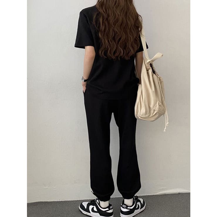 ロゴ入り半袖tシャツ+パンツセット レディース 半袖[品番：KH000012096