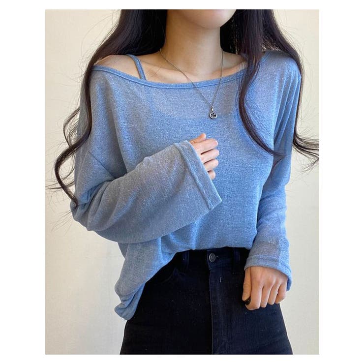 リネン風ルーズフィットTシャツセット レディース オフショルダー長袖 | VIVID LADY | 詳細画像11 