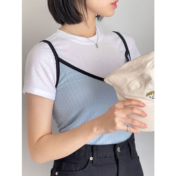 ショート丈Tシャツ+キャミソールセット レディース 配色キャミソール | VIVID LADY | 詳細画像11 