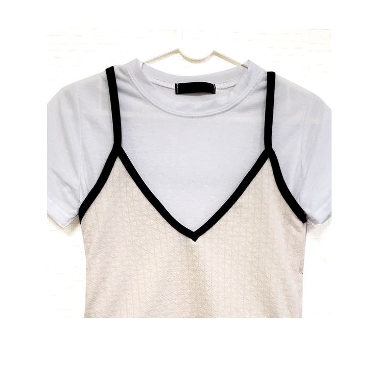 ショート丈Tシャツ+キャミソールセット レディース 配色キャミソール | VIVID LADY | 詳細画像7 