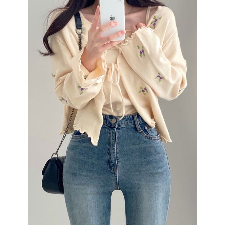 希少　クレージュ　キャミソール セットアップ　サマーニット　y2k ニットのキャミとロングスカートセットアップ セットアップ