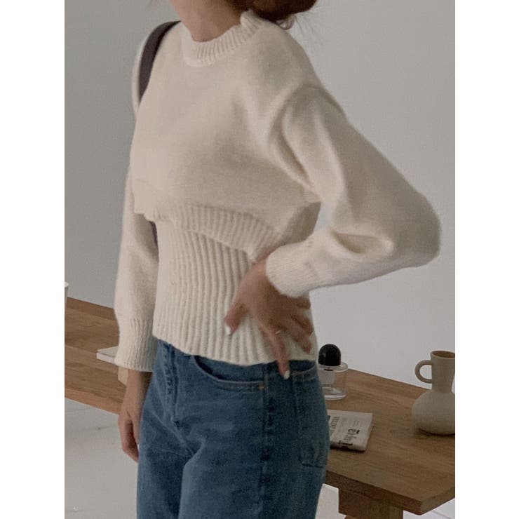 クロップド丈ニット+ノースリーブニットSET Y2K ニットアンサンブル | VIVID LADY | 詳細画像10 