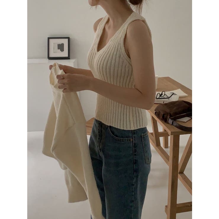 クロップド丈ニット+ノースリーブニットSET Y2K ニットアンサンブル | VIVID LADY | 詳細画像13 