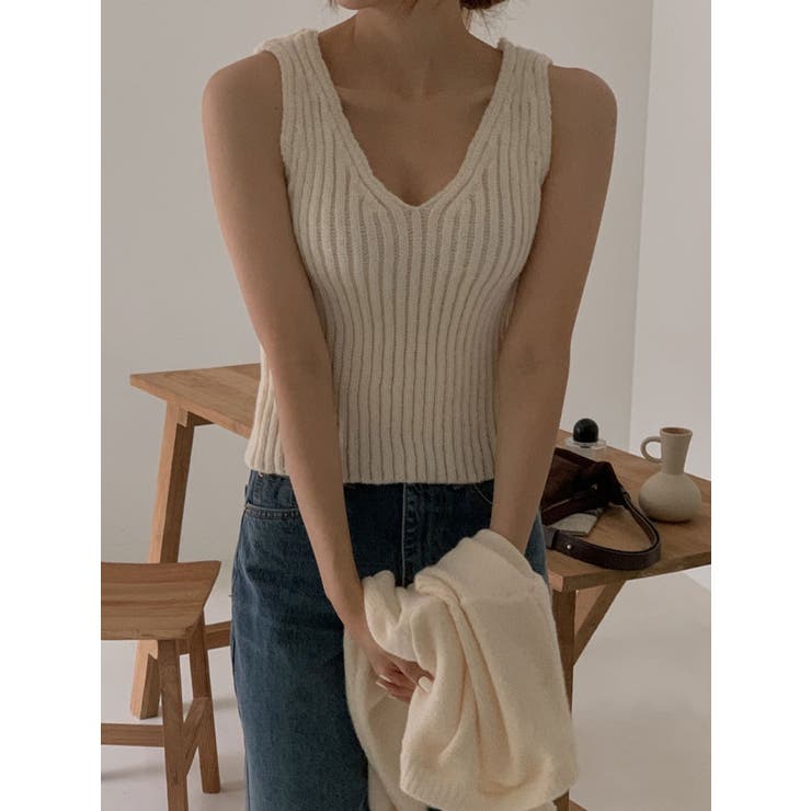 クロップド丈ニット+ノースリーブニットSET Y2K ニットアンサンブル | VIVID LADY | 詳細画像14 