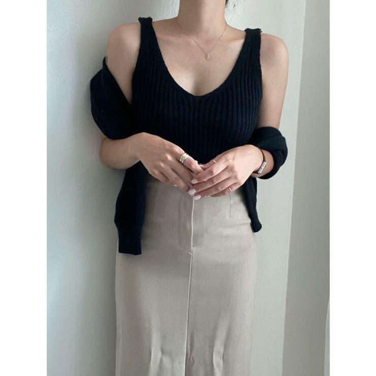 クロップド丈ニット+ノースリーブニットSET Y2K ニットアンサンブル | VIVID LADY | 詳細画像16 