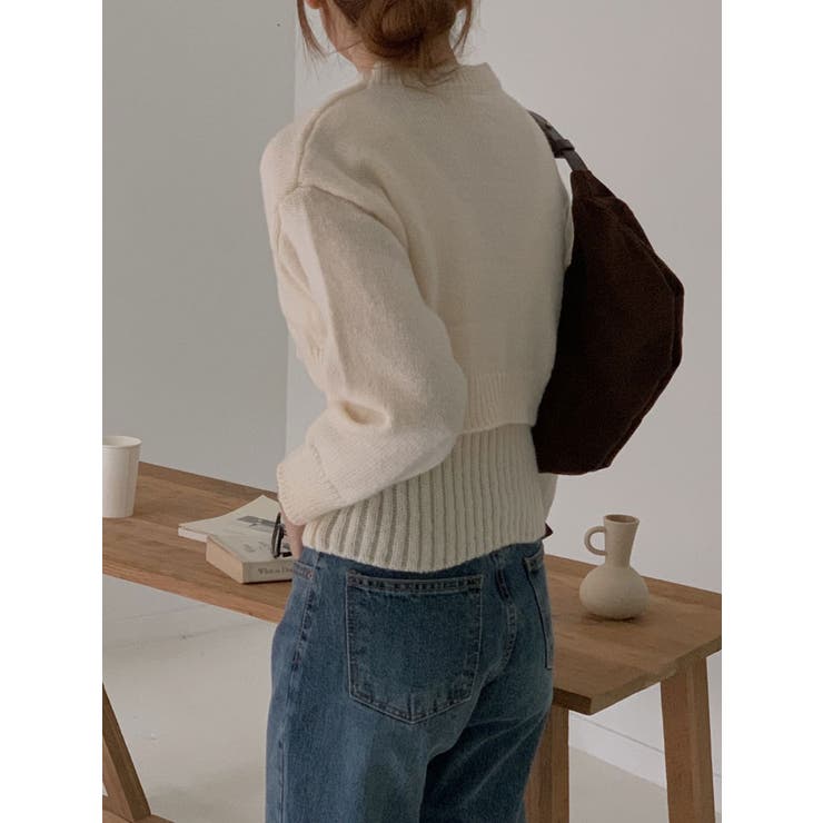 クロップド丈ニット+ノースリーブニットSET Y2K ニットアンサンブル | VIVID LADY | 詳細画像4 