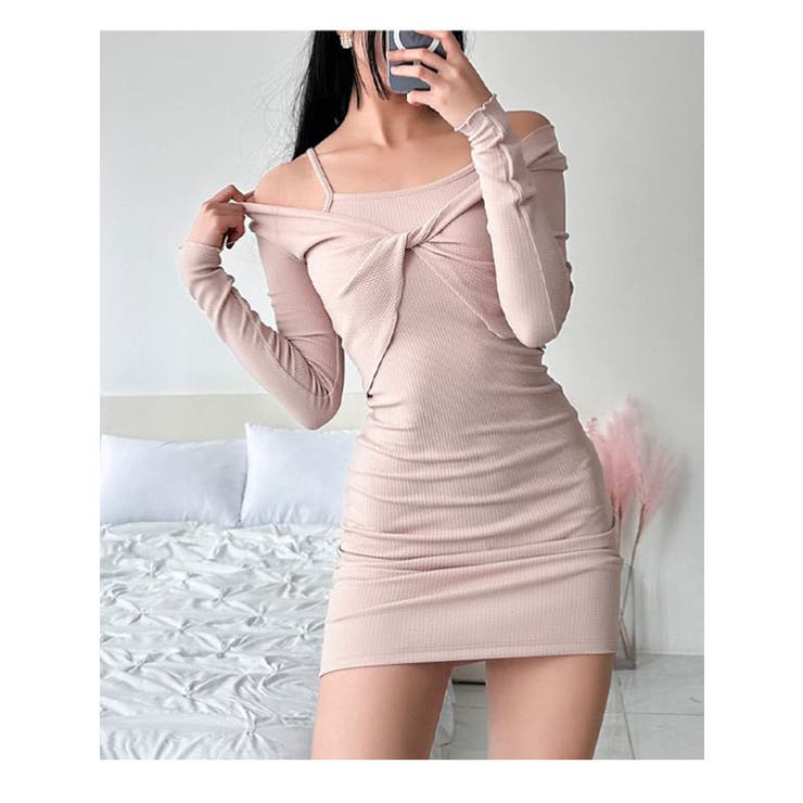 2点セット半袖トップス+キャミワンピースセット Y2K ねじり