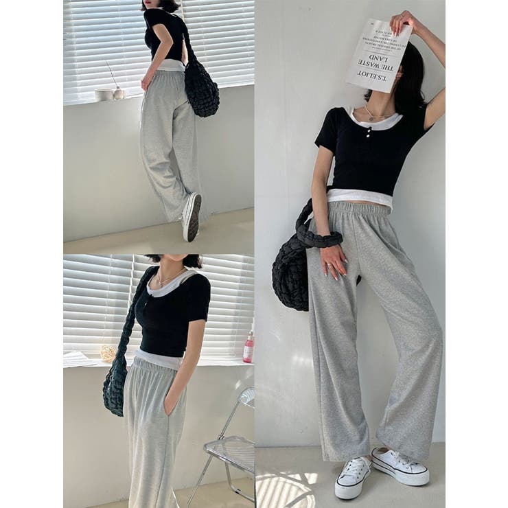 2点セットクロップド丈半袖tシャツ+タンクトップ Y2K