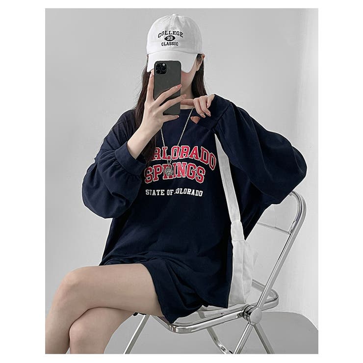 2点セット ロゴ入り長袖トレーナー+ショートパンツ Y2K[品番