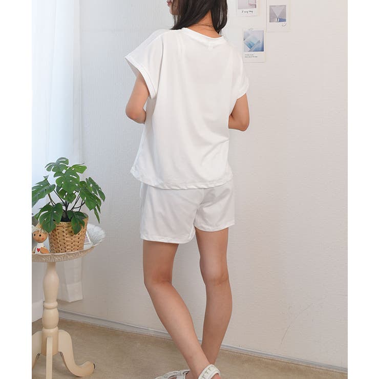 半袖tシャツ+パンツセット 無地 セットアップ[品番：KH000014081