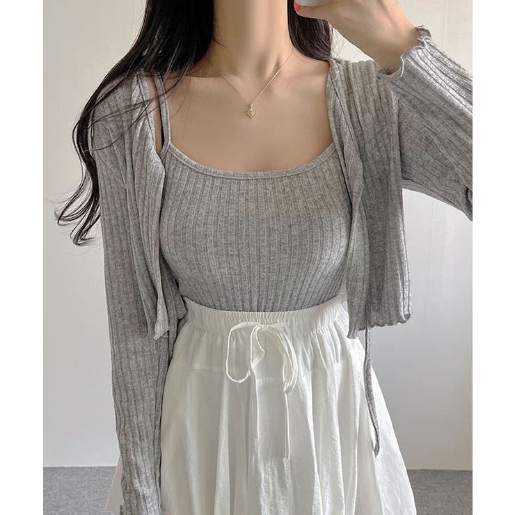 グレー | セットアップ レディース リブニット | VIVID LADY