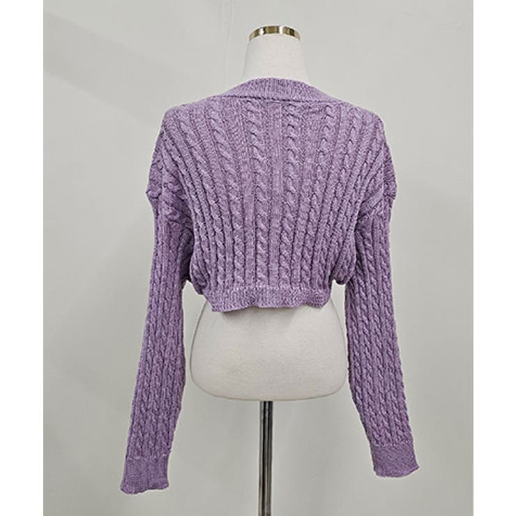 夏から秋にかけて着やすいケーブルニットボレロセット セットアップ レディース | VIVID LADY | 詳細画像6 