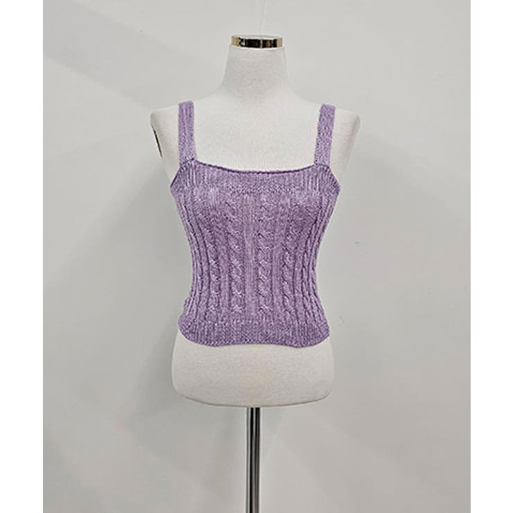 夏から秋にかけて着やすいケーブルニットボレロセット セットアップ レディース | VIVID LADY | 詳細画像7 