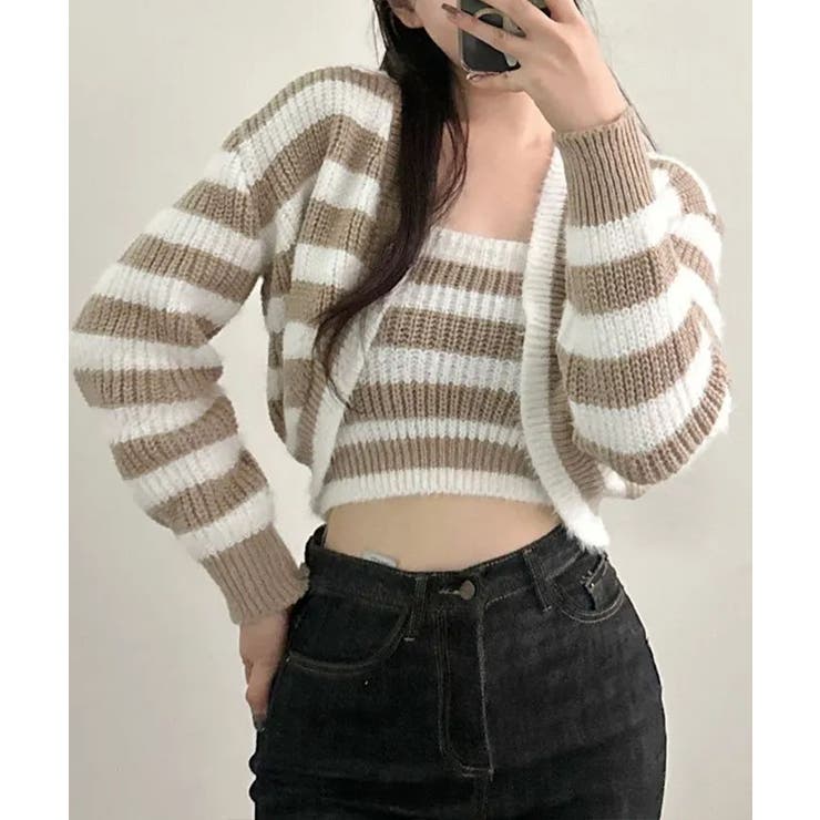 ニットセットアップ シアークロップド丈トップス 2点セット | VIVID LADY | 詳細画像15 