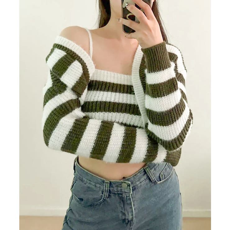 ニットセットアップ シアークロップド丈トップス 2点セット | VIVID LADY | 詳細画像17 