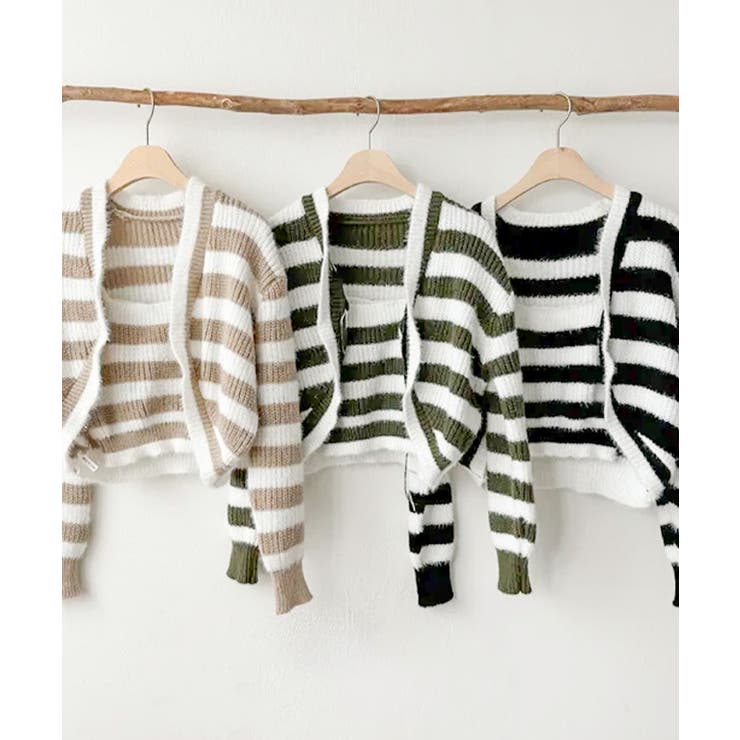 ニットセットアップ シアークロップド丈トップス 2点セット | VIVID LADY | 詳細画像19 