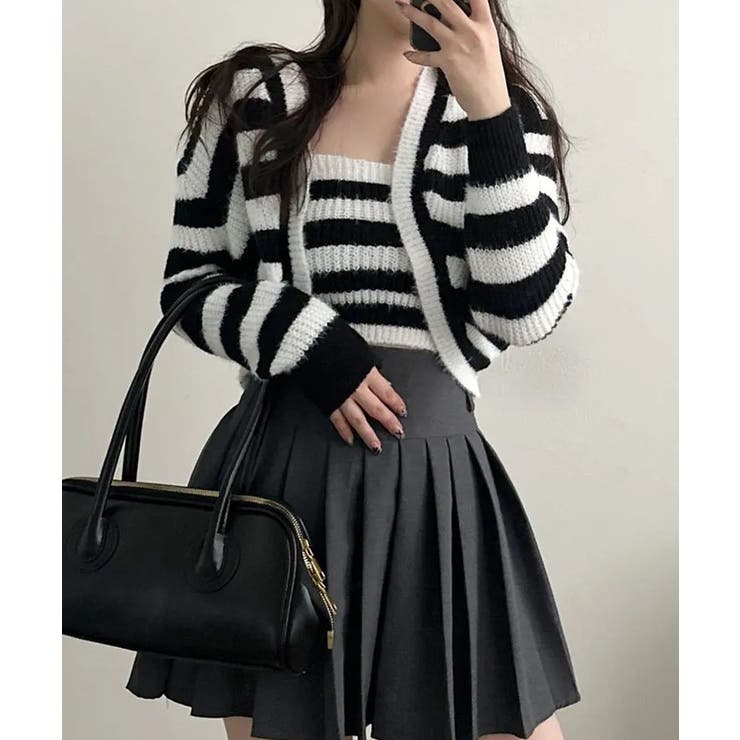 ニットセットアップ シアークロップド丈トップス 2点セット | VIVID LADY | 詳細画像9 