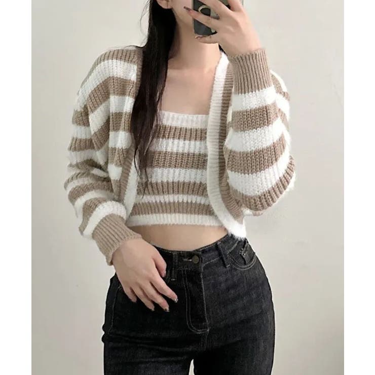 ニットセットアップ シアークロップド丈トップス 2点セット | VIVID LADY | 詳細画像12 