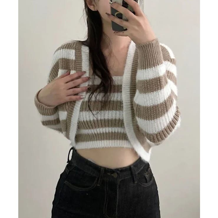 ニットセットアップ シアークロップド丈トップス 2点セット | VIVID LADY | 詳細画像13 