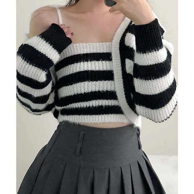 ニットセットアップ シアークロップド丈トップス 2点セット | VIVID LADY | 詳細画像4 