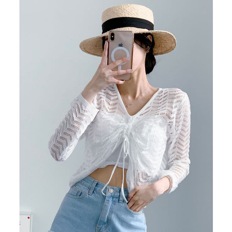 2点セット カップ付きキャミソールインナー+メッシュニット長袖 セット[品番：KH000014794]｜VIVID  LADY（ビビッドレディー）のレディースファッション通販｜SHOPLIST（ショップリスト）