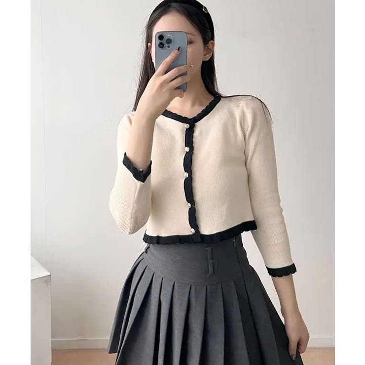 バイカラーニットカーディガンアンサンブル | VIVID LADY | 詳細画像12 