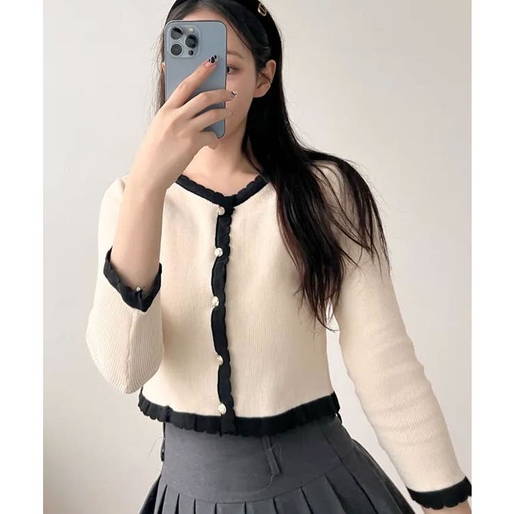 バイカラーニットカーディガンアンサンブル | VIVID LADY | 詳細画像13 